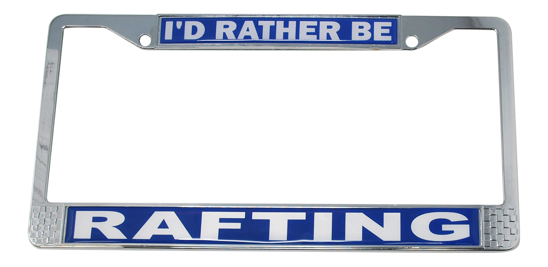 I'd Rather Be Rafting License Plate Frame I'd Rather Be Rafting License Plate Frame